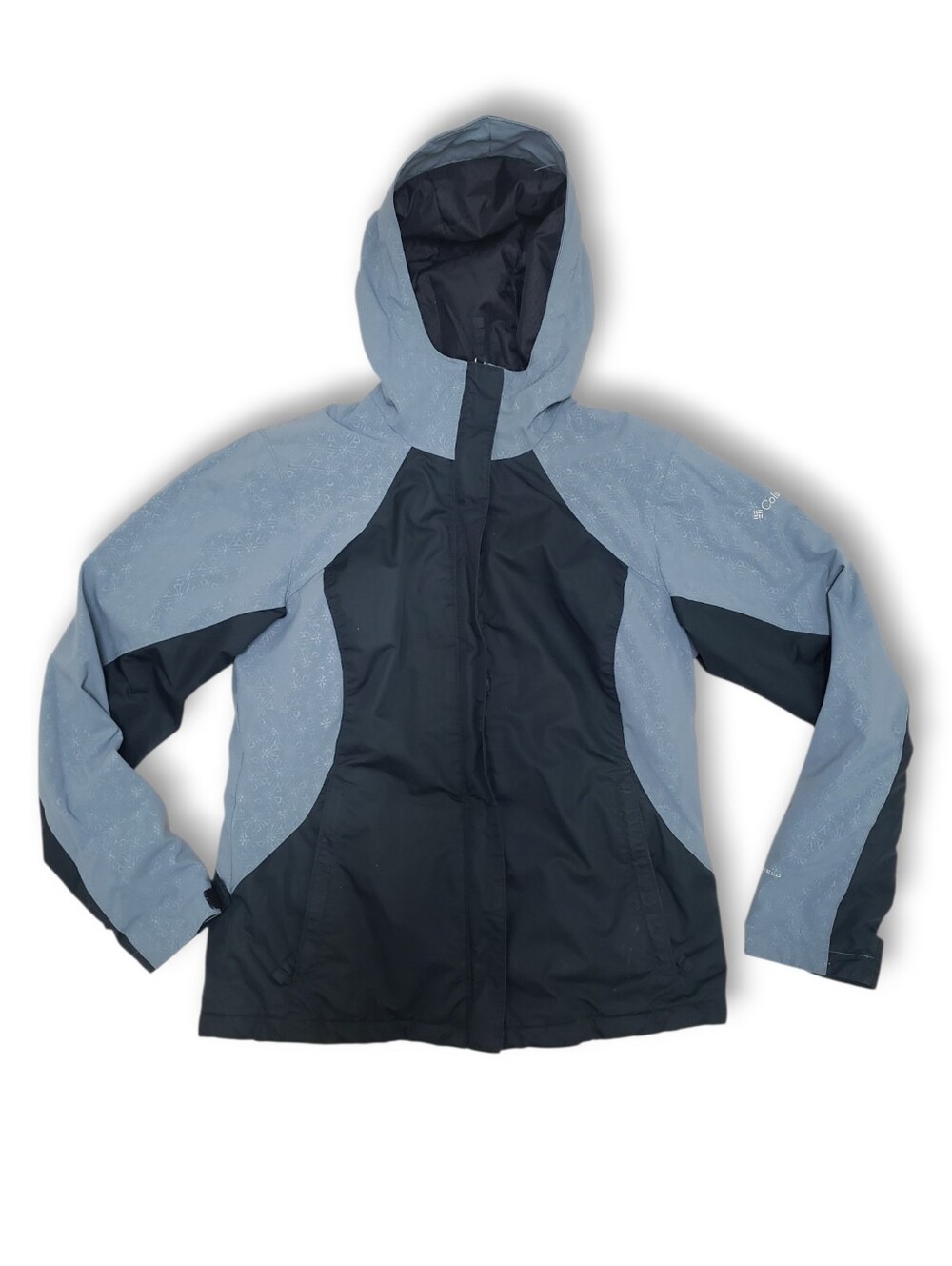 Columbia Womens Waterproof Hooded Jacket Starburst Floral Pattern Sleeves Size M